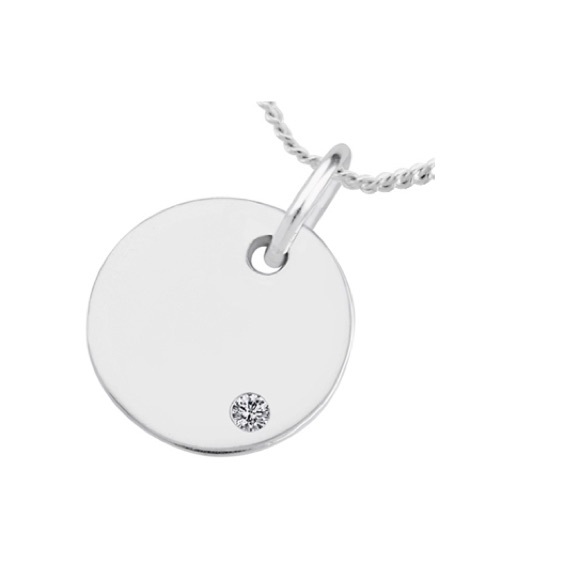Sterling Silver Dainty Minimalist Disk Necklace - Picture 2 of 2